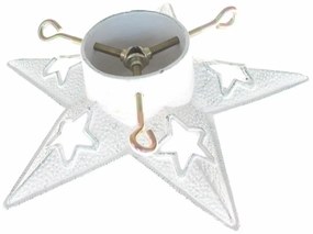 Suport de pom de Crăciun din fontă Stars alb, 33,5x 9 x 33 cm