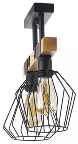 Lustră aplicată CAMEROON 2xE27/60W/230V neagră/lemn