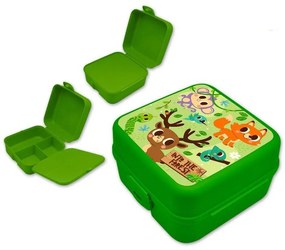 Animale Into the Forest cutie de prânz cu compartimente multiple, cutie pentru sandwich