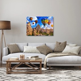 Tablou pe sticlă - Baloane cu aer cald, Cappadocia, Turcia. (70x50 cm)