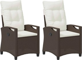 vidaXL Scaun pentru Grădină 2 pcs Maro și Crem 56 x 60 x 112 cm