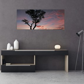 Tablou - Copac și nuanțe roșiatice (120x50 cm)
