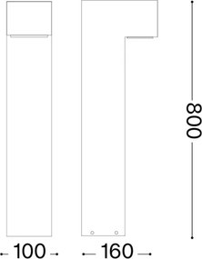Lampă de exterior SIRIO, Ideal Lux, 2xGX53/9W/230V, 80 cm, IP65, maro