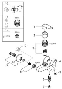 GROHE 24335001 - Baterie pentru cadă, DN 15, crom lucios