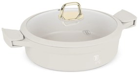 Cratita cu capac si manere de silicon detasabile 28 cm 4,2L Sahara Berlinger Haus BH 7785, antiaderenta, crem