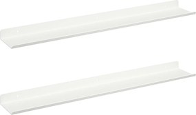 vidaXL Raft suspendat Pe perete 2 pcs Alb 60 x 9 x 2,5 cm Oțel