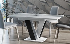 Masă lemn masiv alb Dining extensibilă Quaint Anchor 120/160x80 cm -Negru