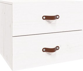 vidaXL Noptieră de perete, alb, 50x36x40 cm