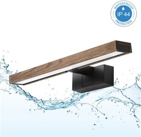 Brilagi - LED iluminare oglindă pentru baie 3în1 WOODY MIRROR LED/8W/230V IP44 negru/stejar-nuc