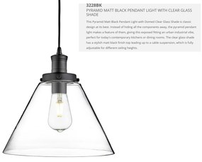 Lustra / Pendul design modern Pyramid negru/clar 3228BK SRT