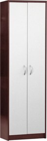 Dulap MECKI, wenge/alb, DTD laminat, cu 2 usi, 55x26x190 cm