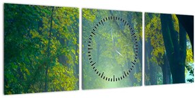 Tablou cu drum dea lungul cu copaci (cu ceas) (90x30 cm)