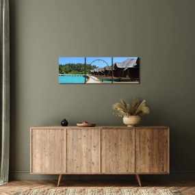 Tablou cu Maledive (cu ceas) (90x30 cm)