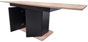 Masă de sufragerie Schultz (Stejar artisan + negru) (pentru 4-8 persoane). 1082838