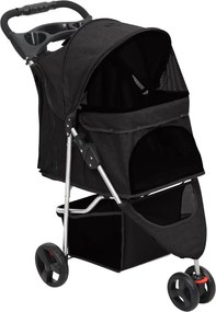 vidaXL Cărucior pliabil pentru câini negru 80x46x98 cm țesătură Oxford
