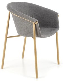 Scaun tapitat k489 gri/auriu