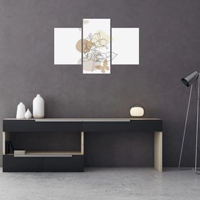 Tablou - Flori bej cu fluture N⁰1 (90x60 cm)