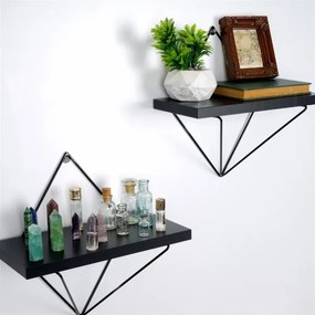 SET 2x raft negru de perete