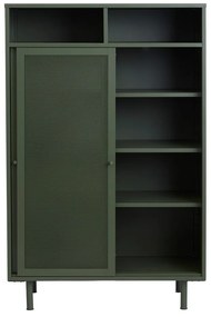 Dulap verde închis din metal cu ușă glisantă 90x140x40 cm Veep – Unique Furniture