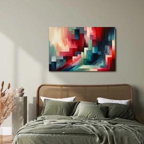 Tablou geometrie abstractă în roșu