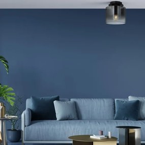 Brilliant - Plafonieră BETH 1xE27/60W/230V, Ø 20 cm, negru/fumuriu