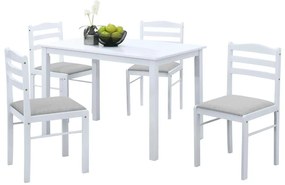 Set mobilier sufragerie Sesiones (alb + bej gri) (pentru 4 persoane). 1116505