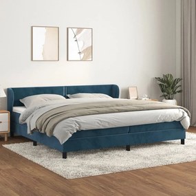 3127455 vidaXL Pat box spring cu saltea, albastru închis, 200x200 cm, catifea