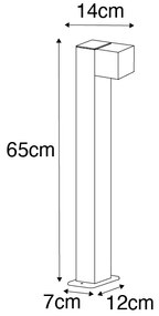 Lampă de exterior industrială în picioare auriu antic 65 cm IP44 - Baleno