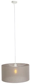 Lampă suspendată de țară albă cu nuanță taupe 50 cm - Combi 1