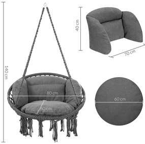 Deuba Scaun suspendat 80x60x140cm - antracit