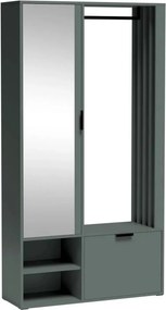 Mobilier hol MILO UNI, verde, PAL laminat/metal, 100x33x189 cm