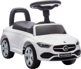 Mașinuță Electrică AIYAPLAY pentru Copii Licență Mercedes Benz cu Claxon și Spațiu de Depozitare, 65x28x39 cm, Alb | Aosom Romania