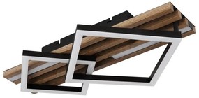 Plafoniera LED riflaj MDF cu efect de lemn OBRIEN