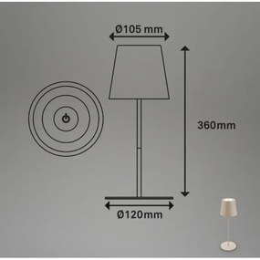 Lampă LED reîncărcabilă dimabilă de masă Briloner 7508011 LED/2,5W/5V IP44 bej