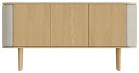 Comodă bej/în culoare naturală joasă cu aspect de lemn de stejar 150x75 cm Treasures – UMAGE