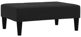 Canapea extensibila cu 2 locuri si taburet, negru, microfibra Negru, Cu suport de picioare