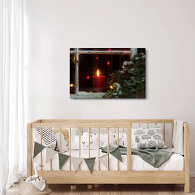 Tablou - Lumânare strălucitoare de Crăciun (90x60 cm)
