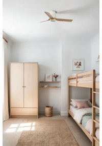 Ventilator de tavan FARO 33833 MINI PUNT TUB S maro/alb d. 90 cm + telecomandă