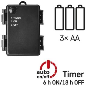 Instalație LED de Crăciun de exterior 80xLED/6,1m IP44 alb cald