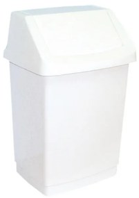 Coș de gunoi cu capac plastic 15 l, alb
