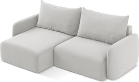 Colțar gri deschis extensibil/cu spațiu de depozitare cu tapițerie din catifea (cu colț pe partea stângă/cu șezlong) Kalena – Makamii