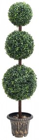 Plantă artificială cimișir cu ghiveci verde 118cm formă minge