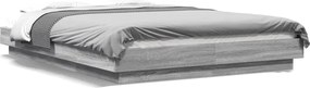 vidaXL Cadru de pat, gri sonoma, 140x200 cm, lemn prelucrat