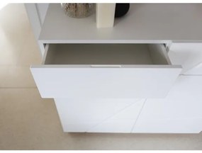 Comoda Fuji Cu 2 Usi Si 2 Sertare, Alb Si Natur, 100 Cm