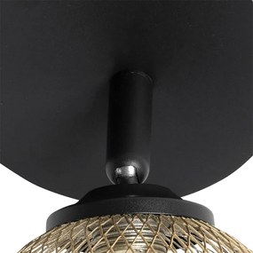 Spotlight negru cu auriu cu 2 lumini - Athens Wire