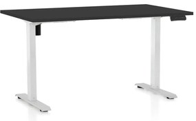 Masa inaltime reglabila OfficeTech B, 140 x 80 cm, bază albă, negru