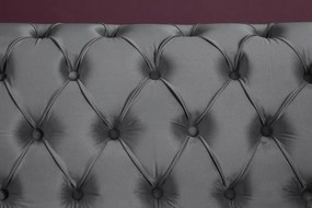 Canapea fixa eleganta Paris Chesterfield, gri argintiu