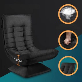 Șezlong ABERDEEN, 87x60x105cm, negru Casaria