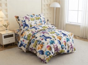 Lenjerie de pat din microfibra pentru copii WOOLIMALS colorata Dimensiune lenjerie de pat: 70 x 80 cm | 140 x 200 cm