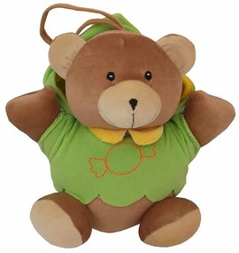 Baby Mix Jucărie de pluș pentru copii cu mecanismde redare Ursuleț verde, 23 cm